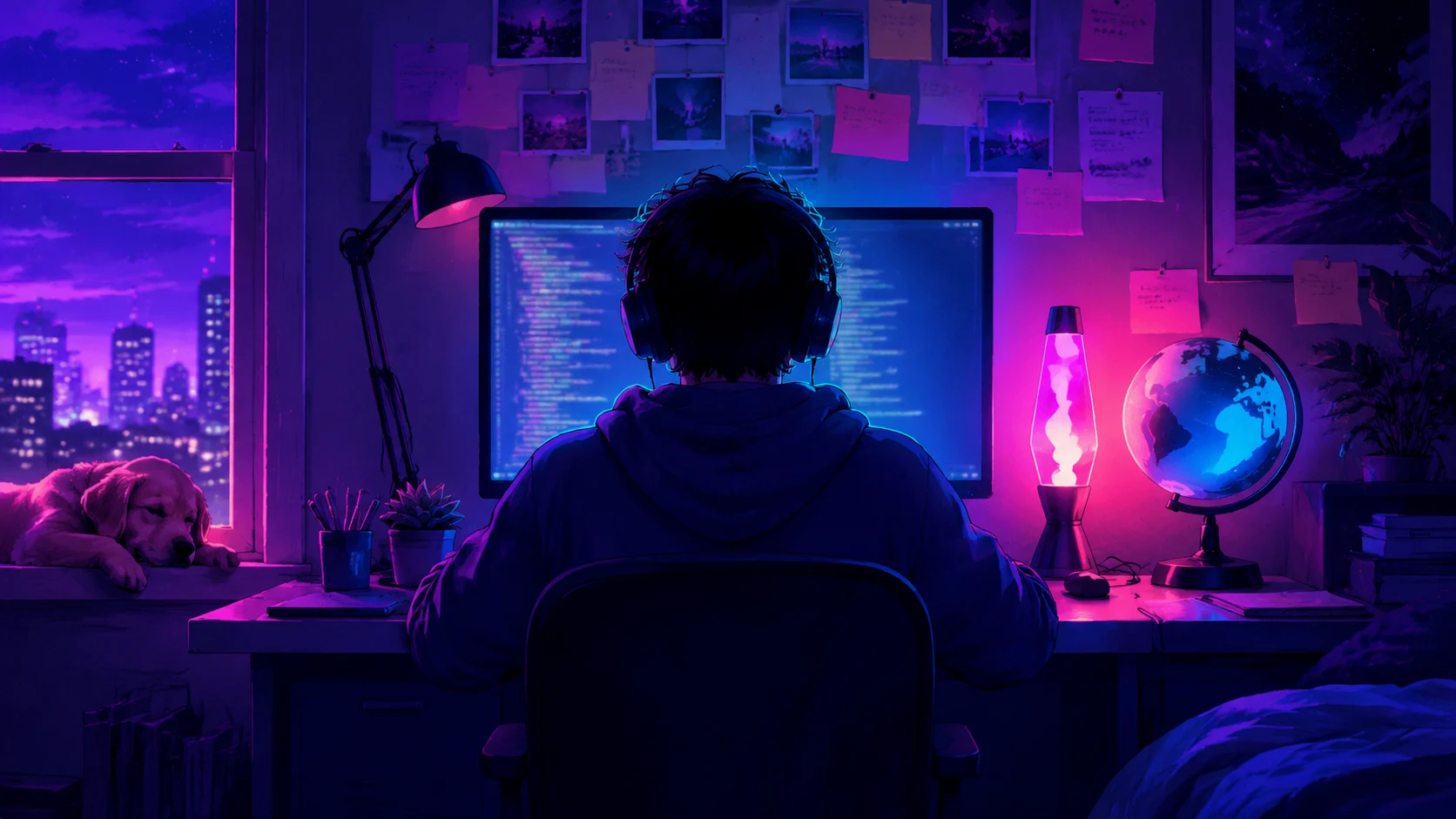 Synthwave stôl