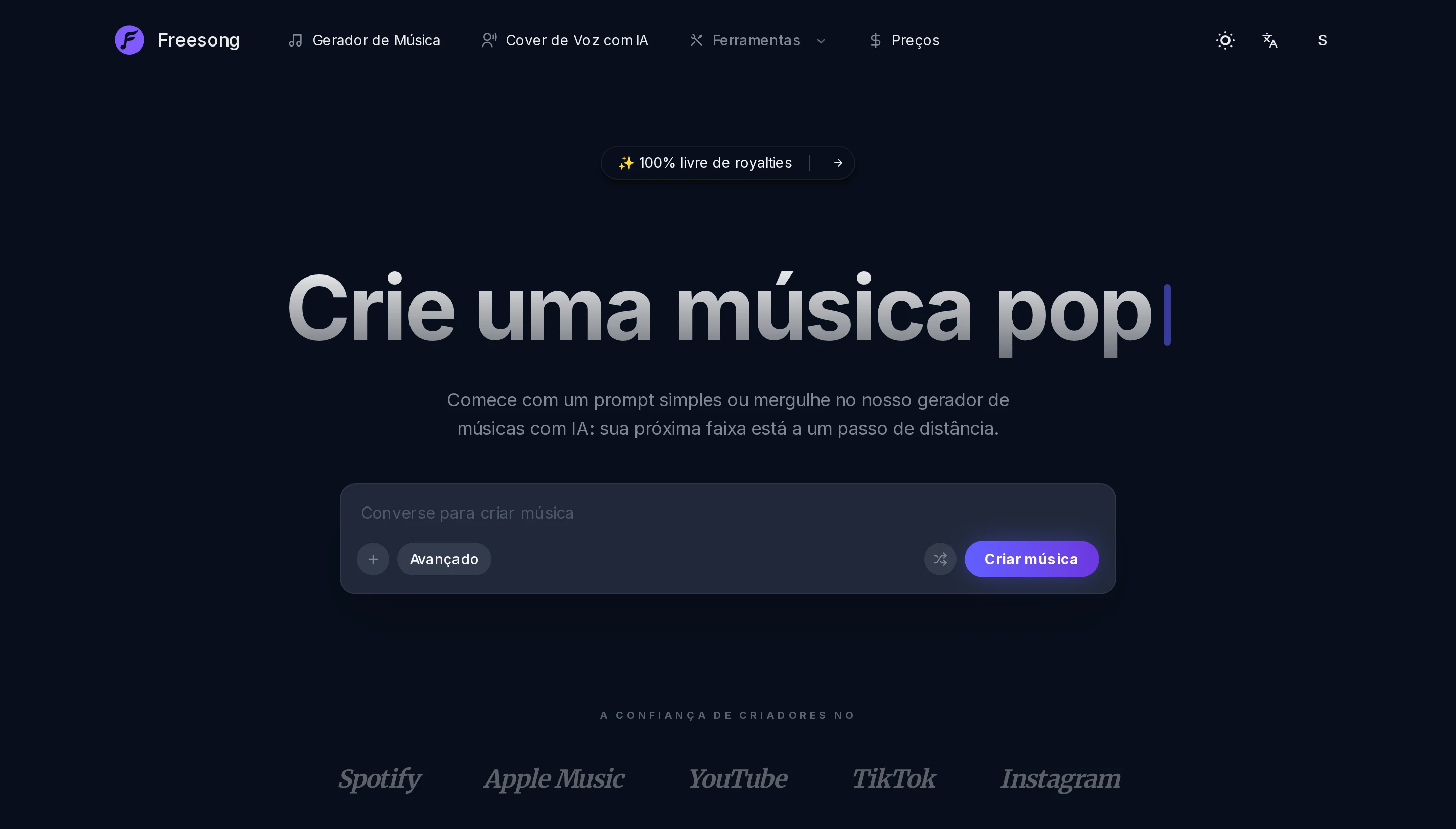 Músicas completas, não trechos de 8 segundos