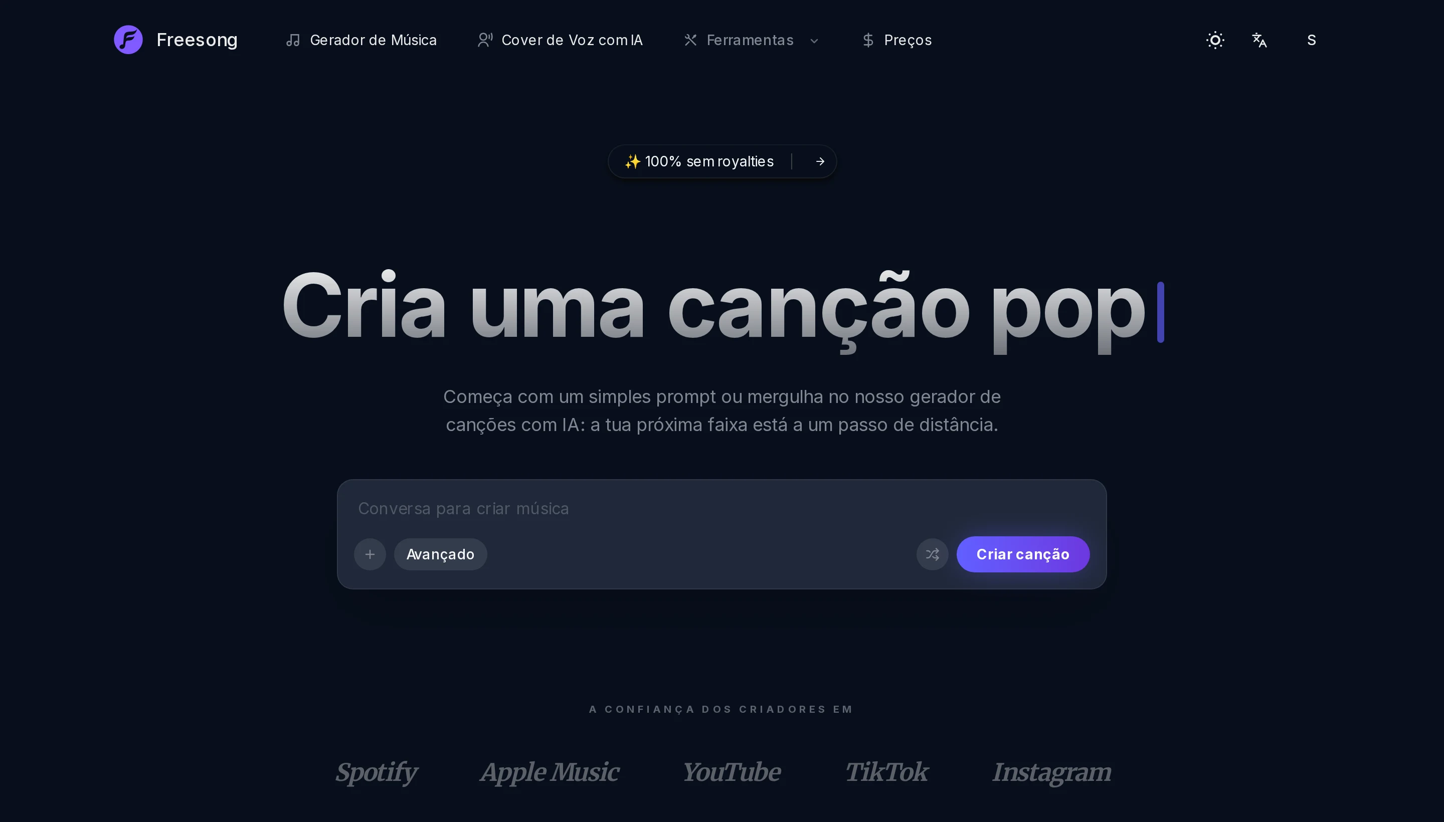 Canções completas, não clips de 8 segundos