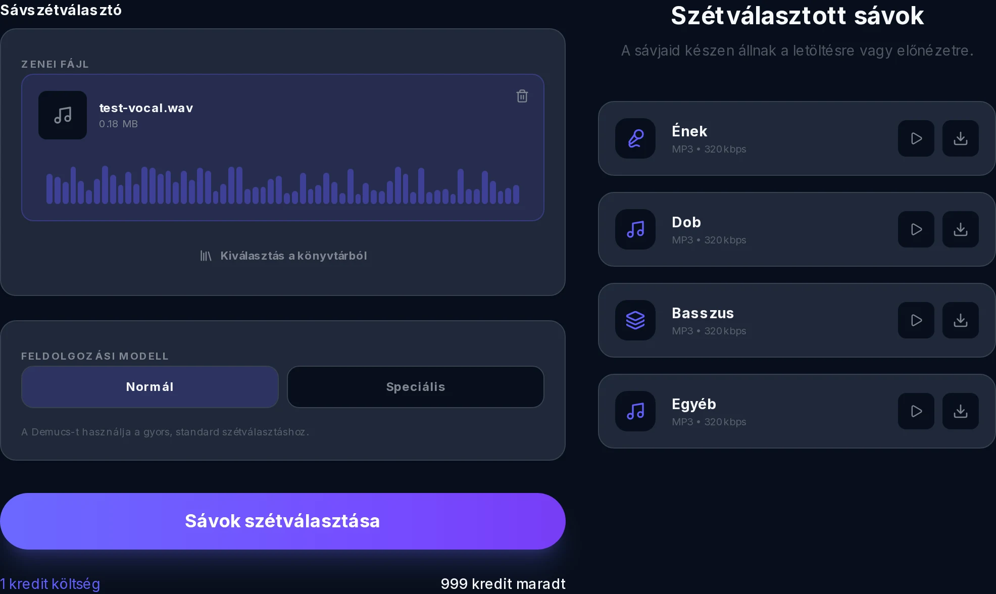 Legmodernebb szétválasztási modellek