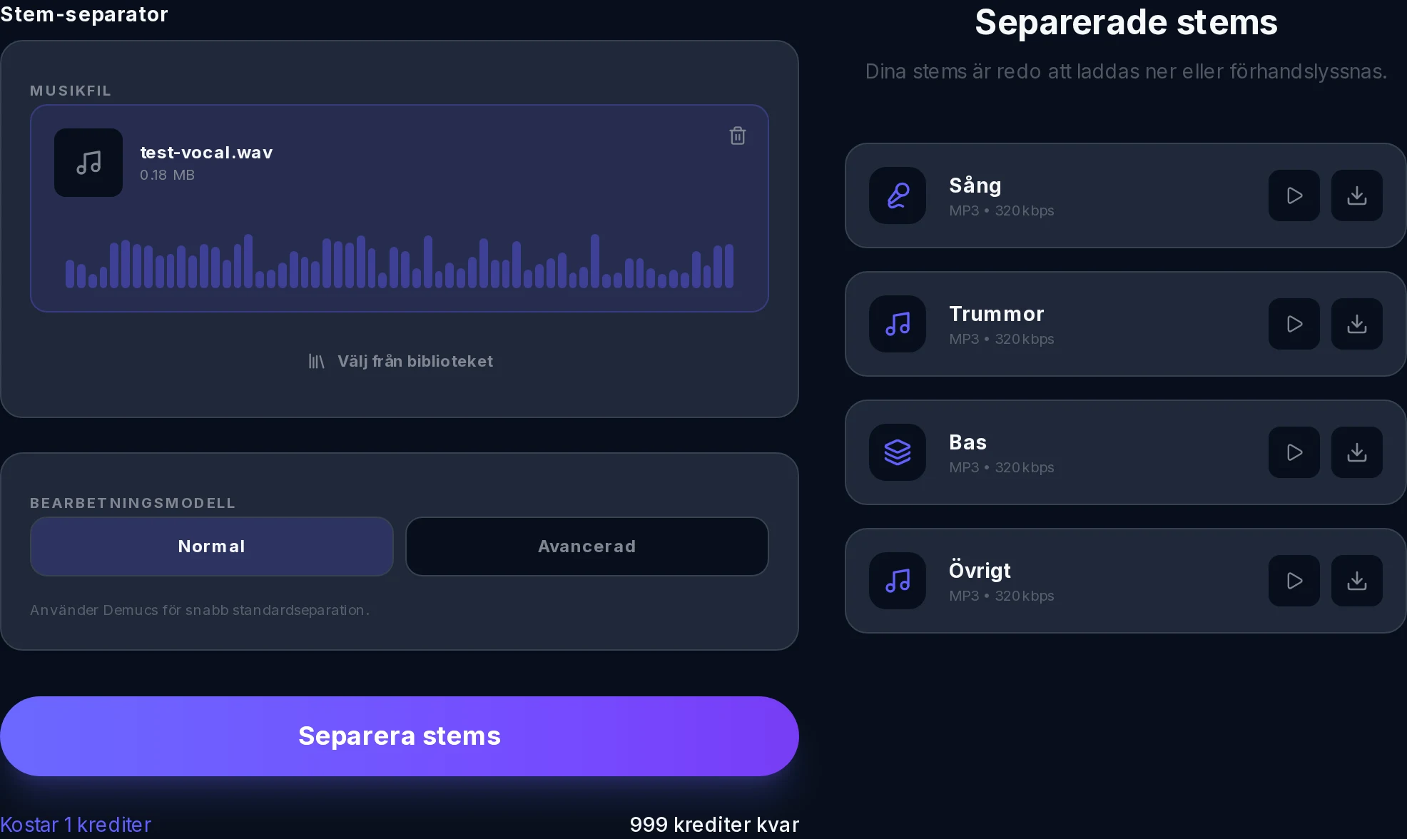 Toppmoderna separationsmodeller